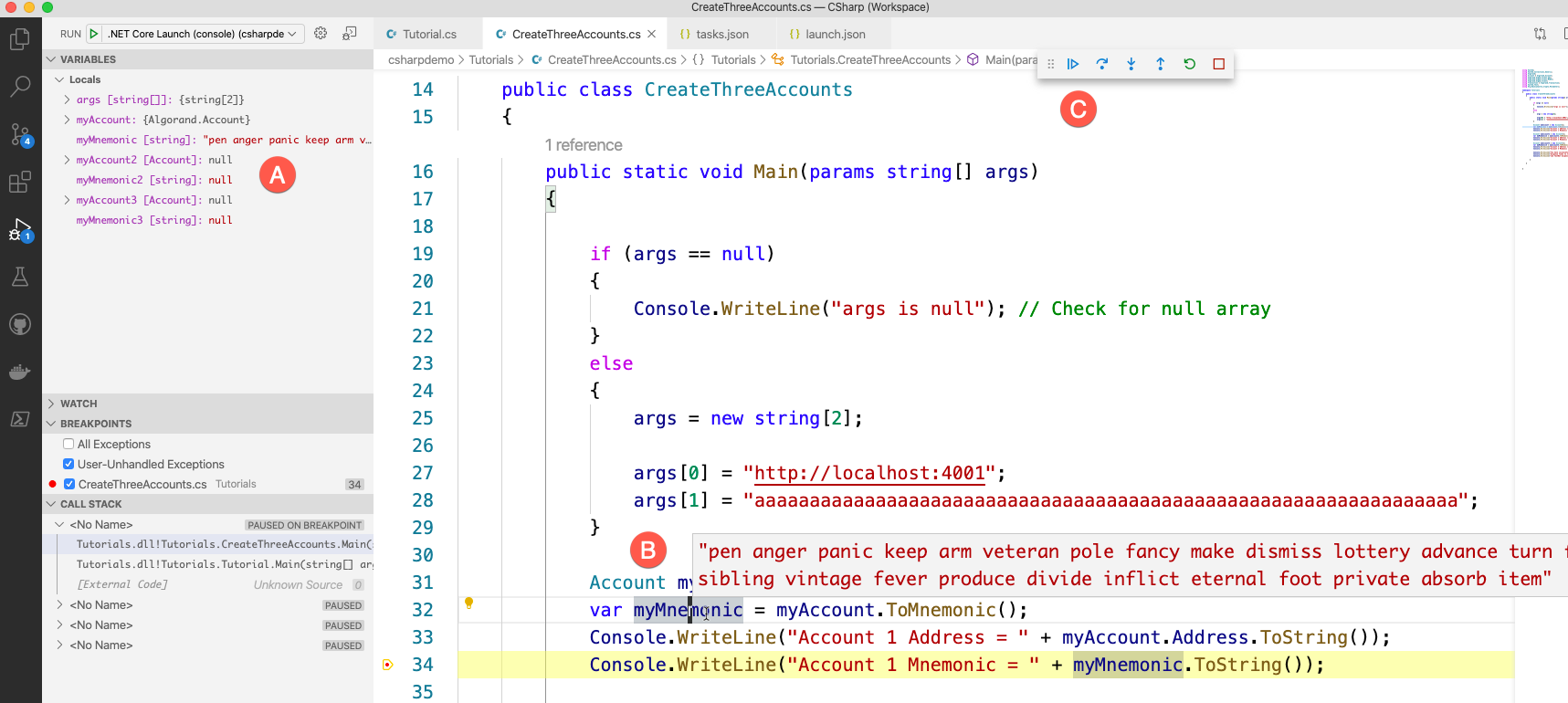 Using VS Code with C# | Algorand Developer Portal