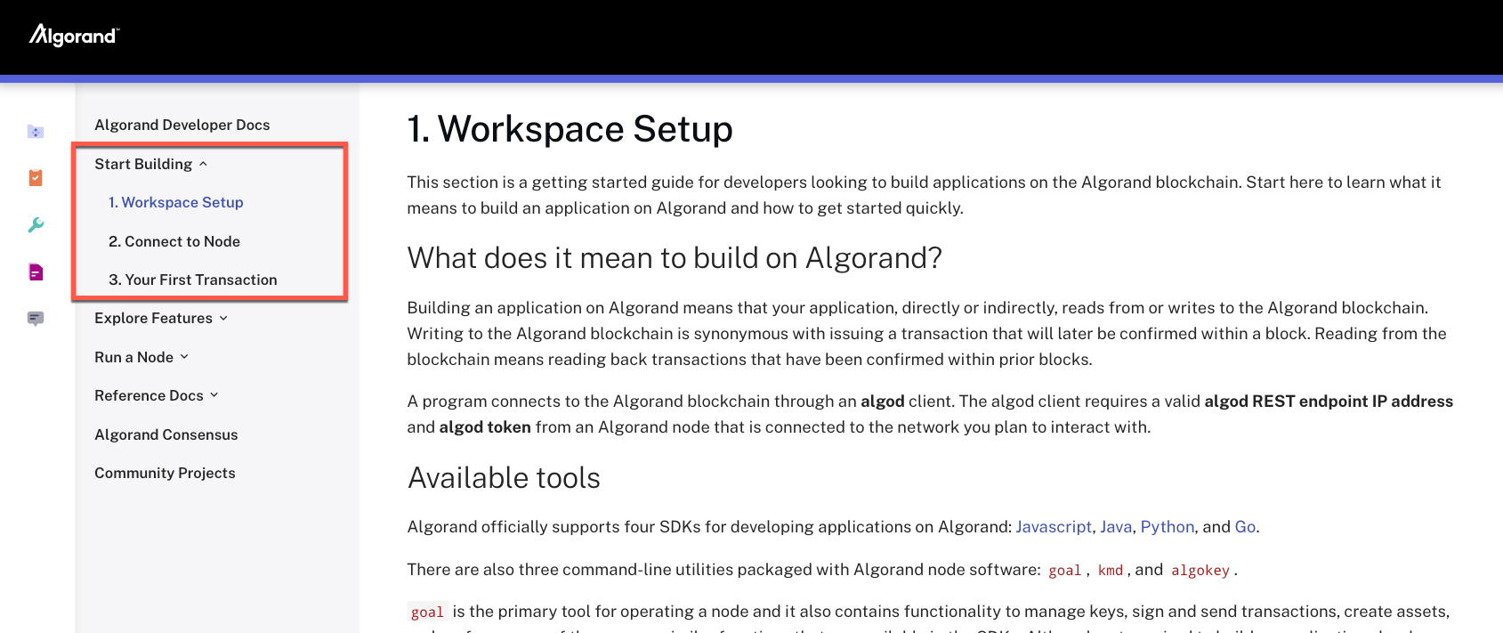 Getting Started on Algorand | Algorand Developer Portal