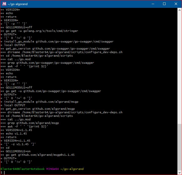 Compile and Run the Algorand Node Natively on Windows | Algorand ...