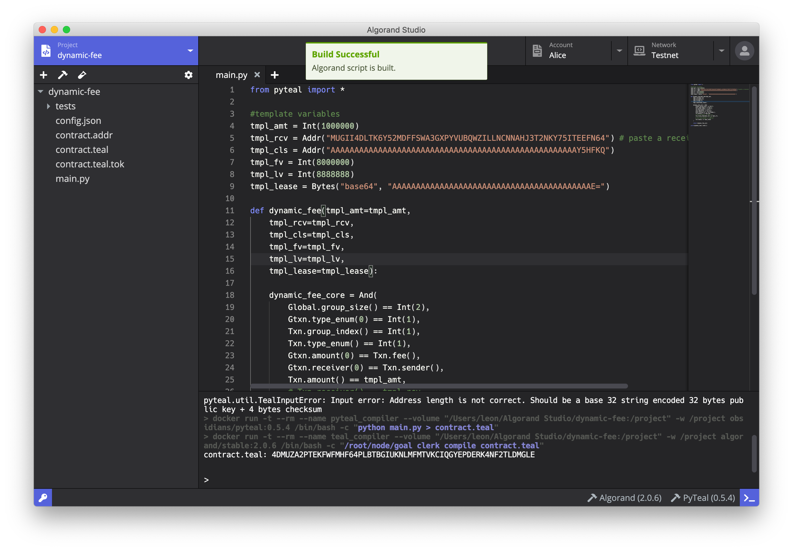 Algorand Studio | Tutorial 2: Smart Contract Dynamic Fee | Algorand ...