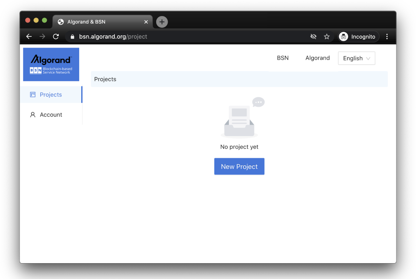 Algorand BSN Portal - Getting Started | Algorand Developer Portal