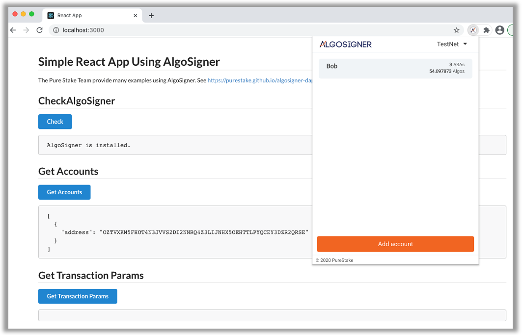 Integrate AlgoSigner Components Into Your DApp Using React | Algorand ...
